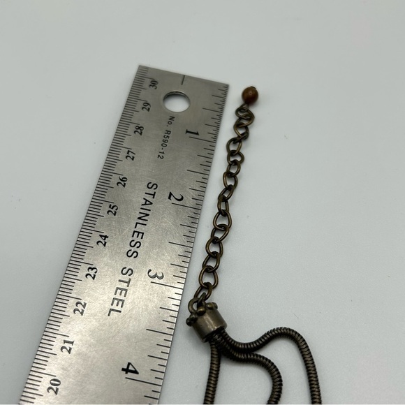 Bohemian Brown Swirl Faux Stone MultiStrand Pendant Necklace Egyptian Unique - Picture 9 of 10